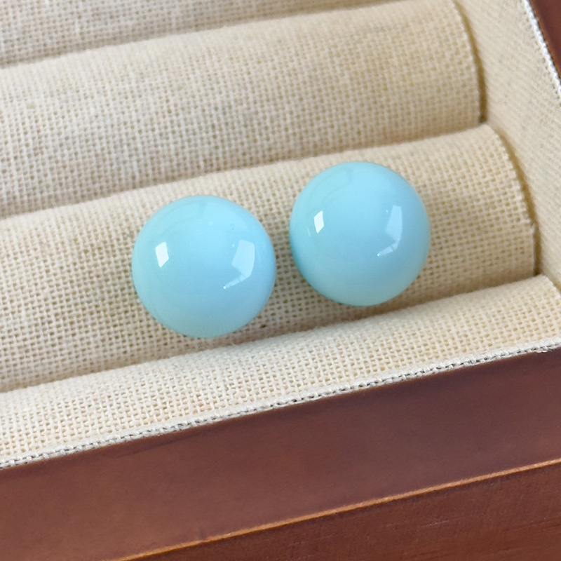 레진 오벌 볼 귀걸이