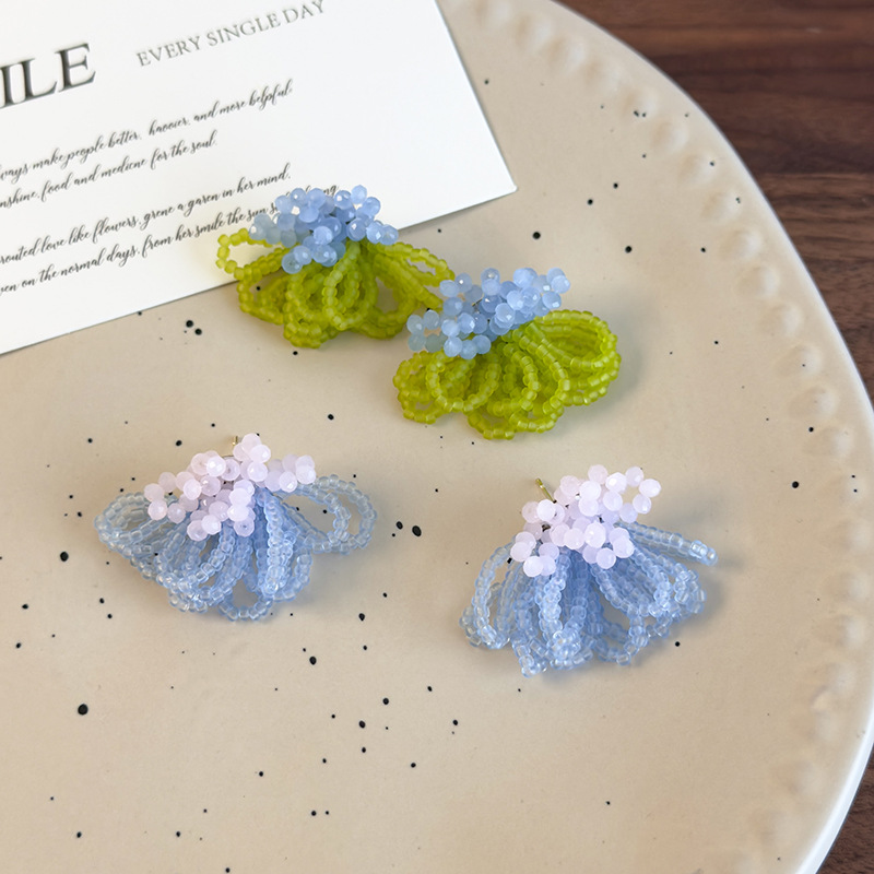 Orecchini con Perline di Cristallo Opaco