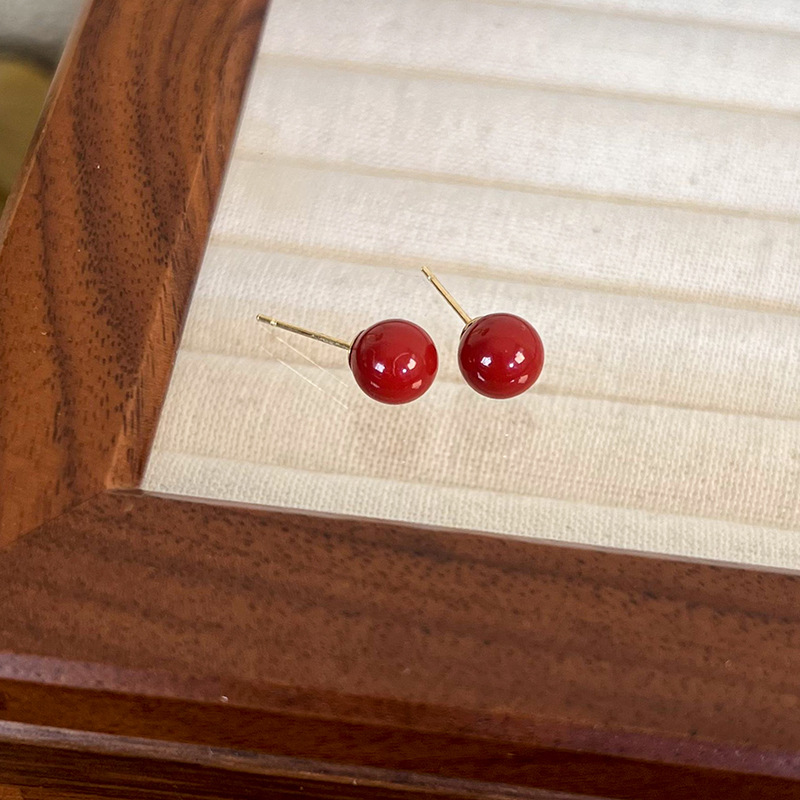 모조 진주 스터드 귀걸이