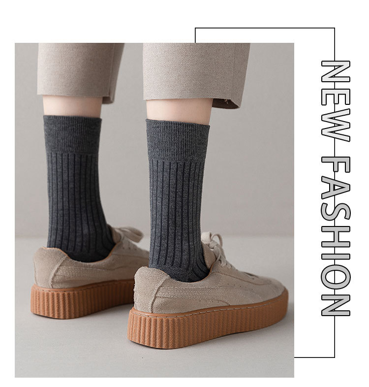 Meias Femininas de Cor Sólida Empilháveis