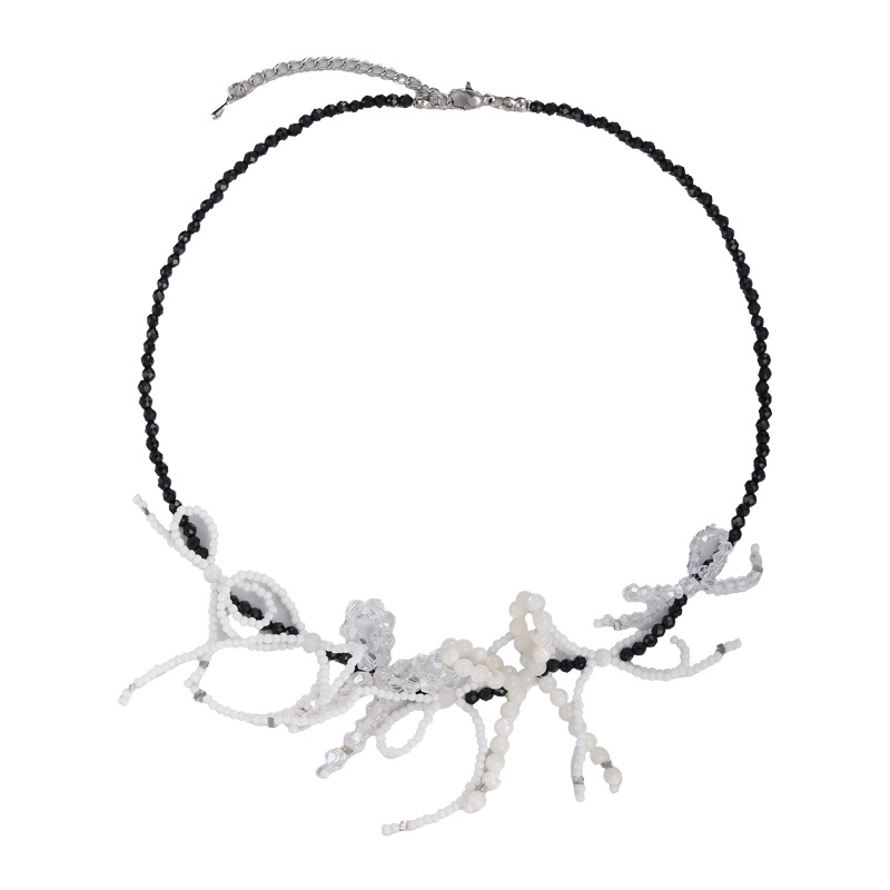 Beaded Crystal Bow Necklace