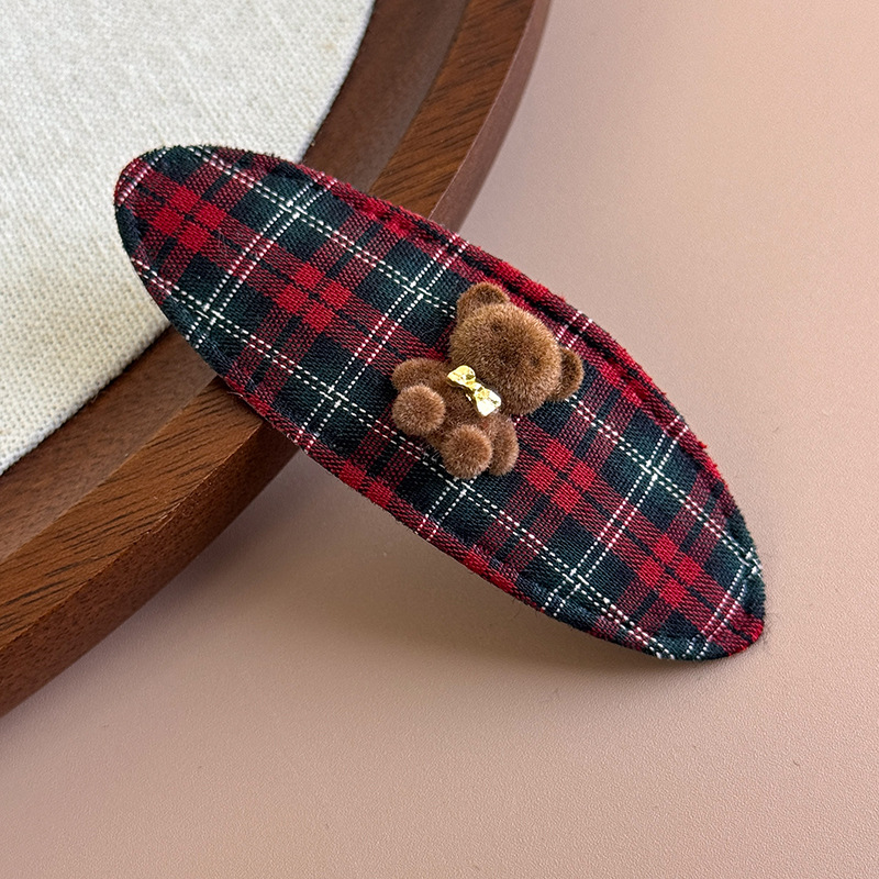 Pin para el Cabello de Osito de Peluche con Cuadros