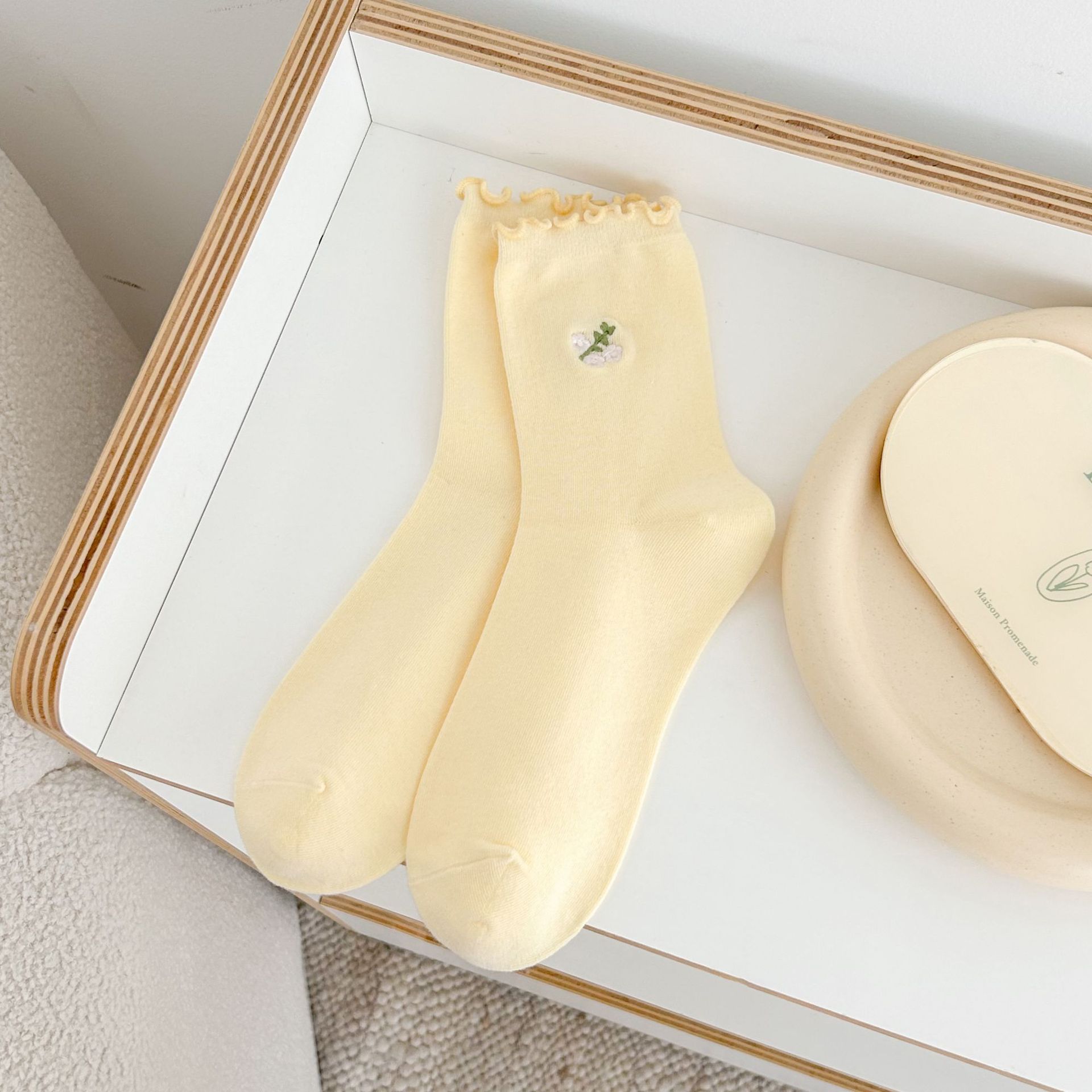 Meias Femininas Bordadas Florais