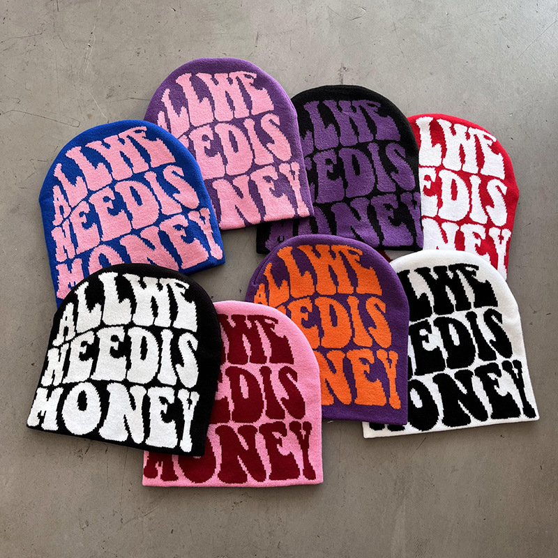 레터 디자인 자카드 비니