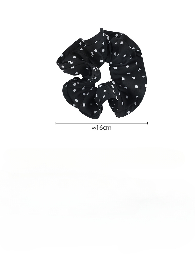 Franska Satäng Polka Dot Ruffle Scrunchy