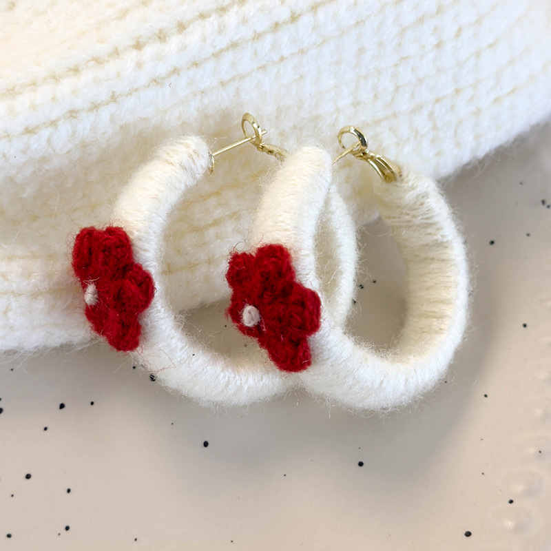 Stickade Blommor Örhängen