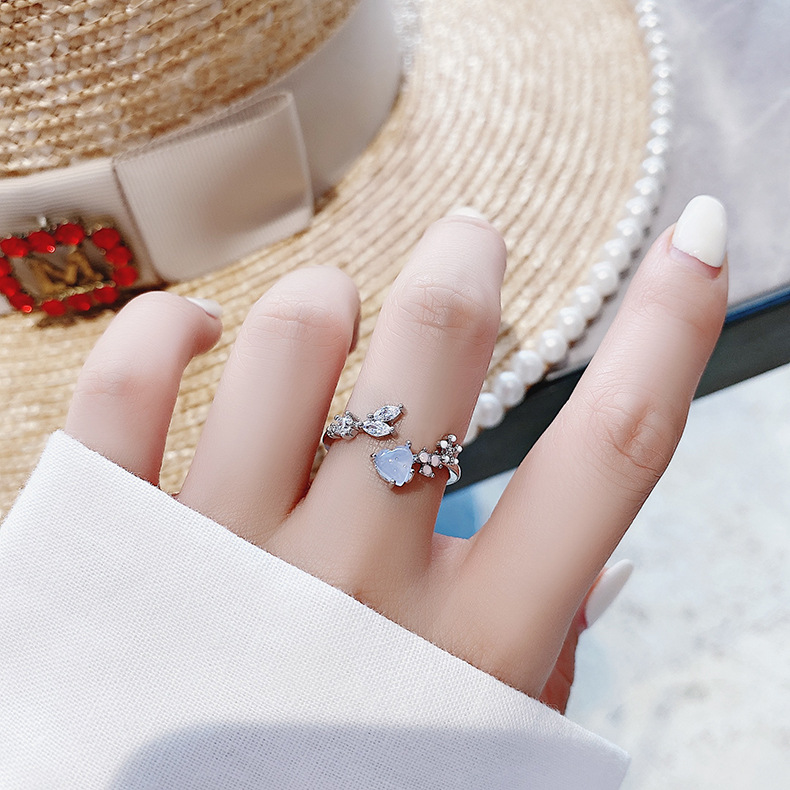Floral Heart Open Ring