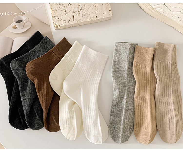 Žebrované Retro Ponožky do Poloviny Lýtka