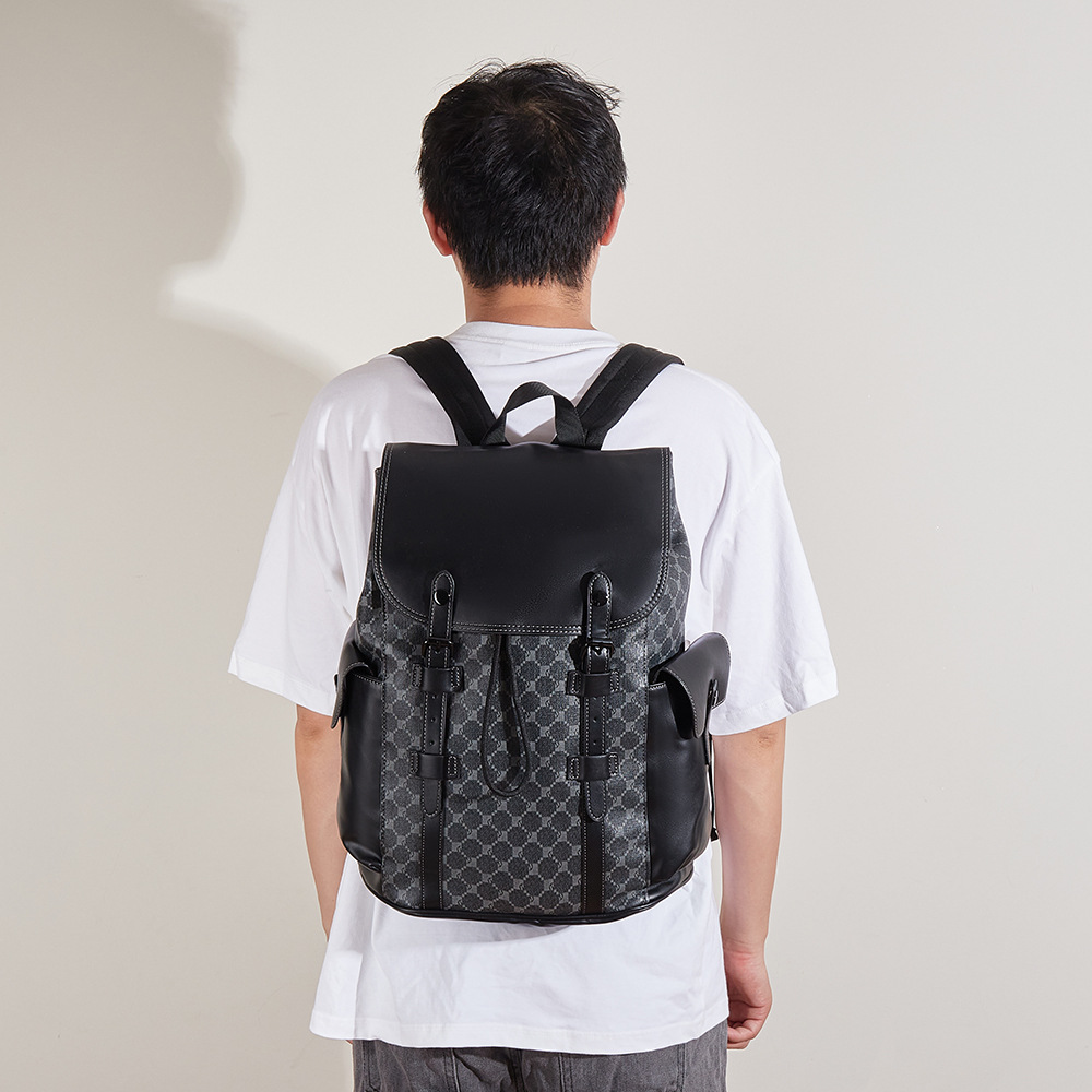 클래식 체크 백팩