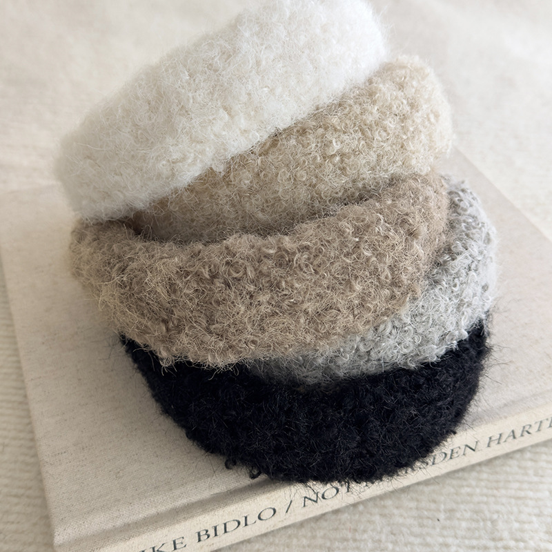 プラッシュラムウールワイドヘアバンド