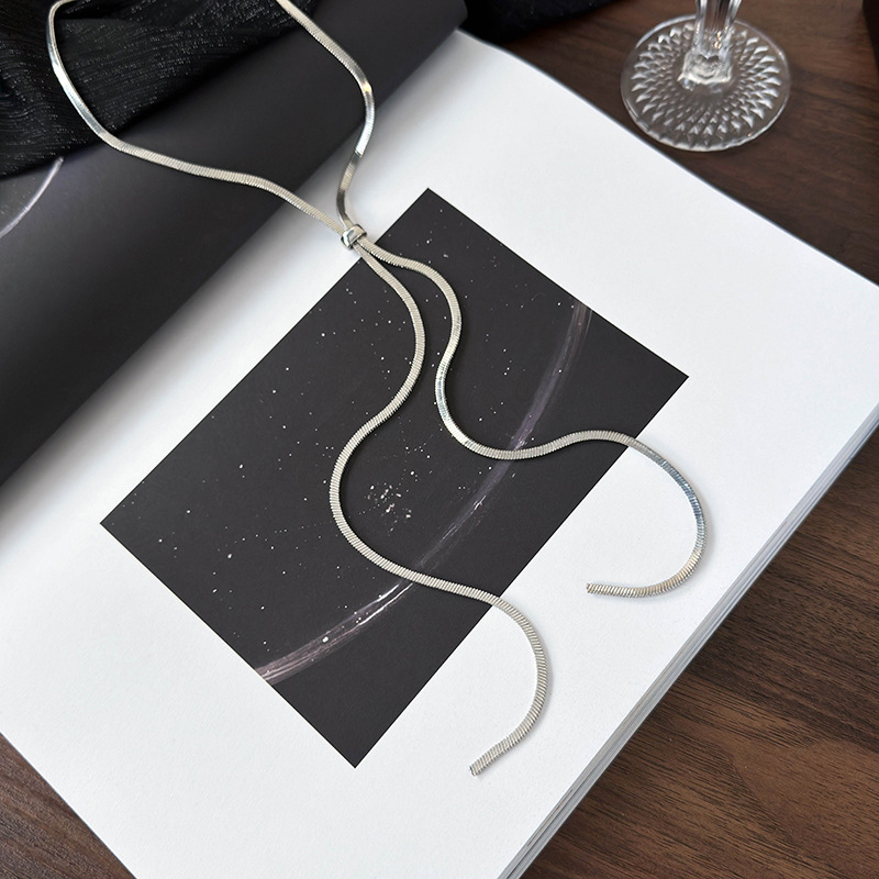 조절 가능한 롱 스네이크 체인 목걸이