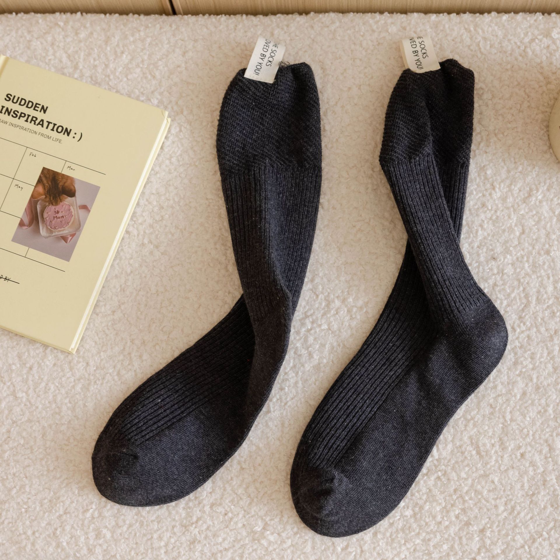 Meias Mid-Calf de Algodão