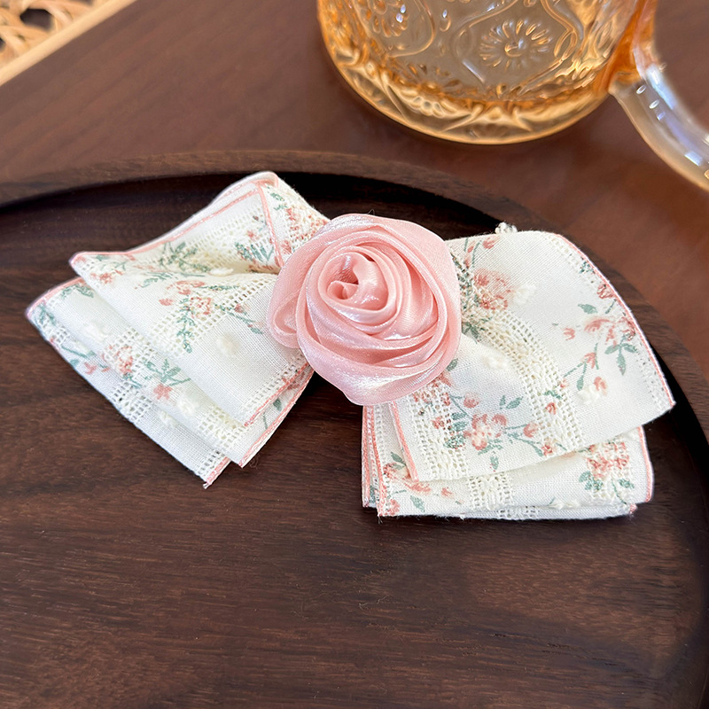 Pince à Cheveux Rose Florale