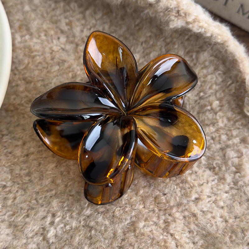 Leopardenprint Haarklammer Frangipani