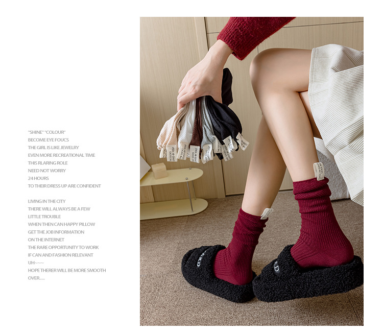 Meias Mid-Calf de Algodão