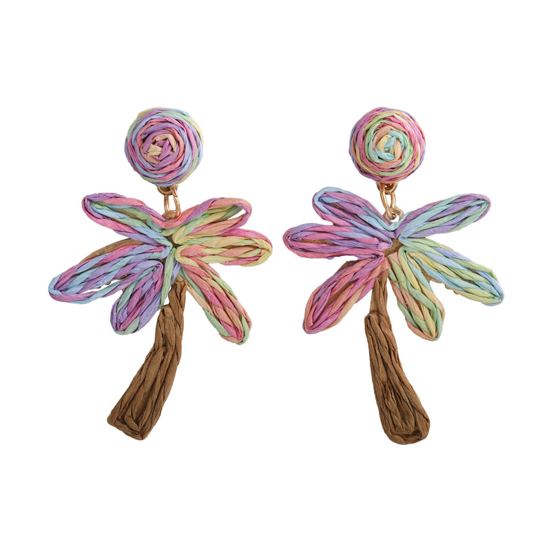 생동감 있는 스트로 스테이트먼트 귀걸이