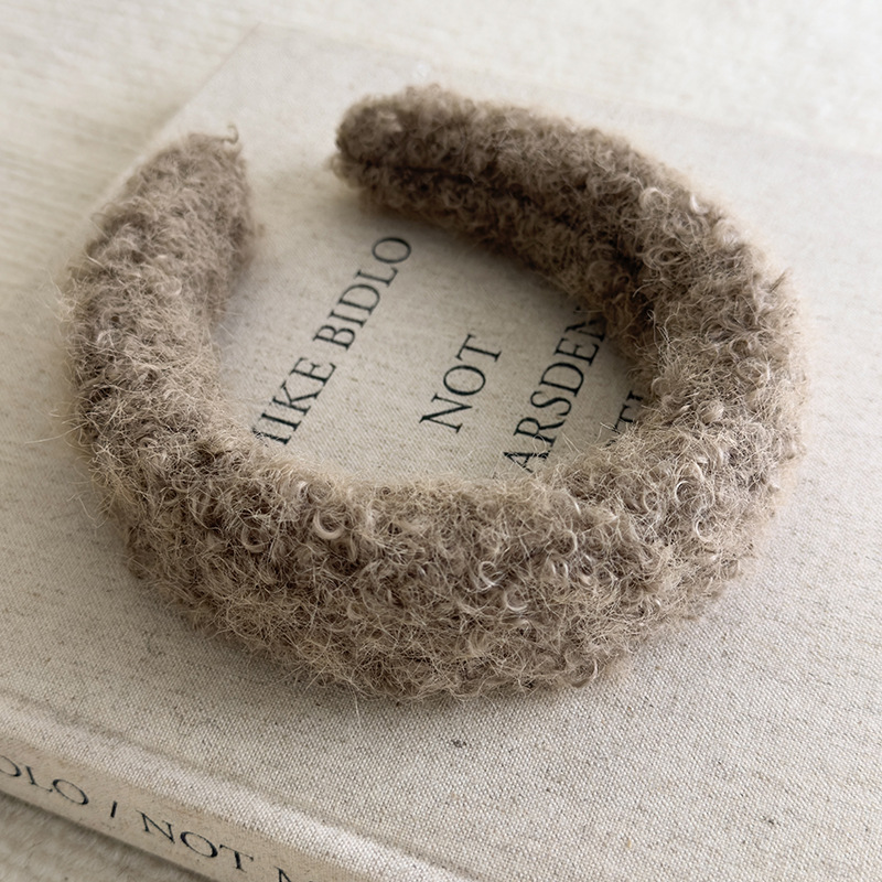 プラッシュラムウールワイドヘアバンド