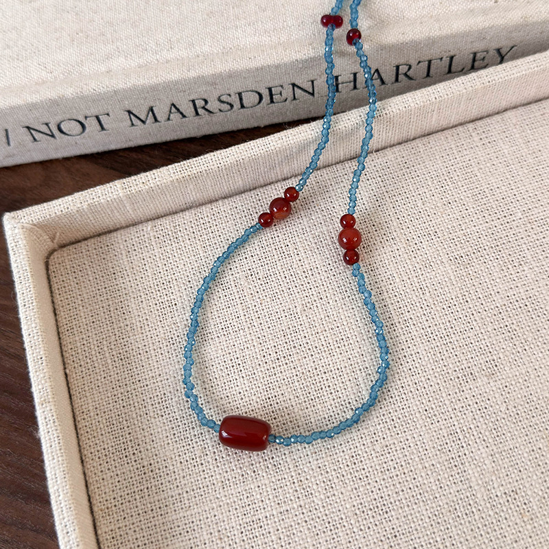 Rote Achat Perlenkette