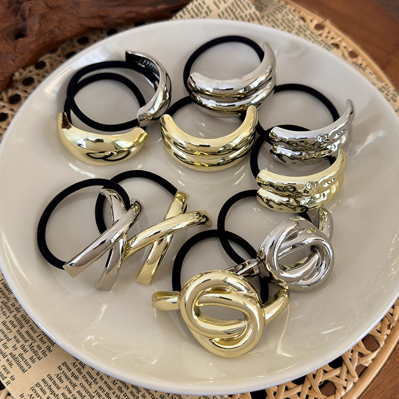 Minimalistische Geometrische Metall-Haargummis