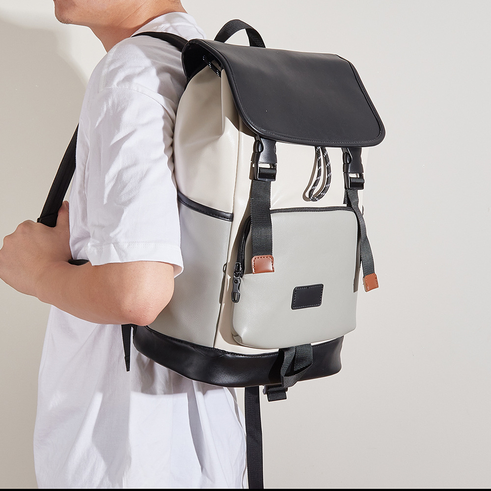 컬러 블록 대용량 노트북 백팩