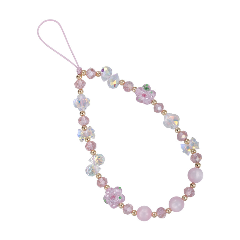 سلسلة هاتف من خرز الزجاج المتلألئ