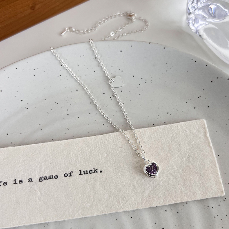 Намисто з Серцем з Кольоровим Цирконієм