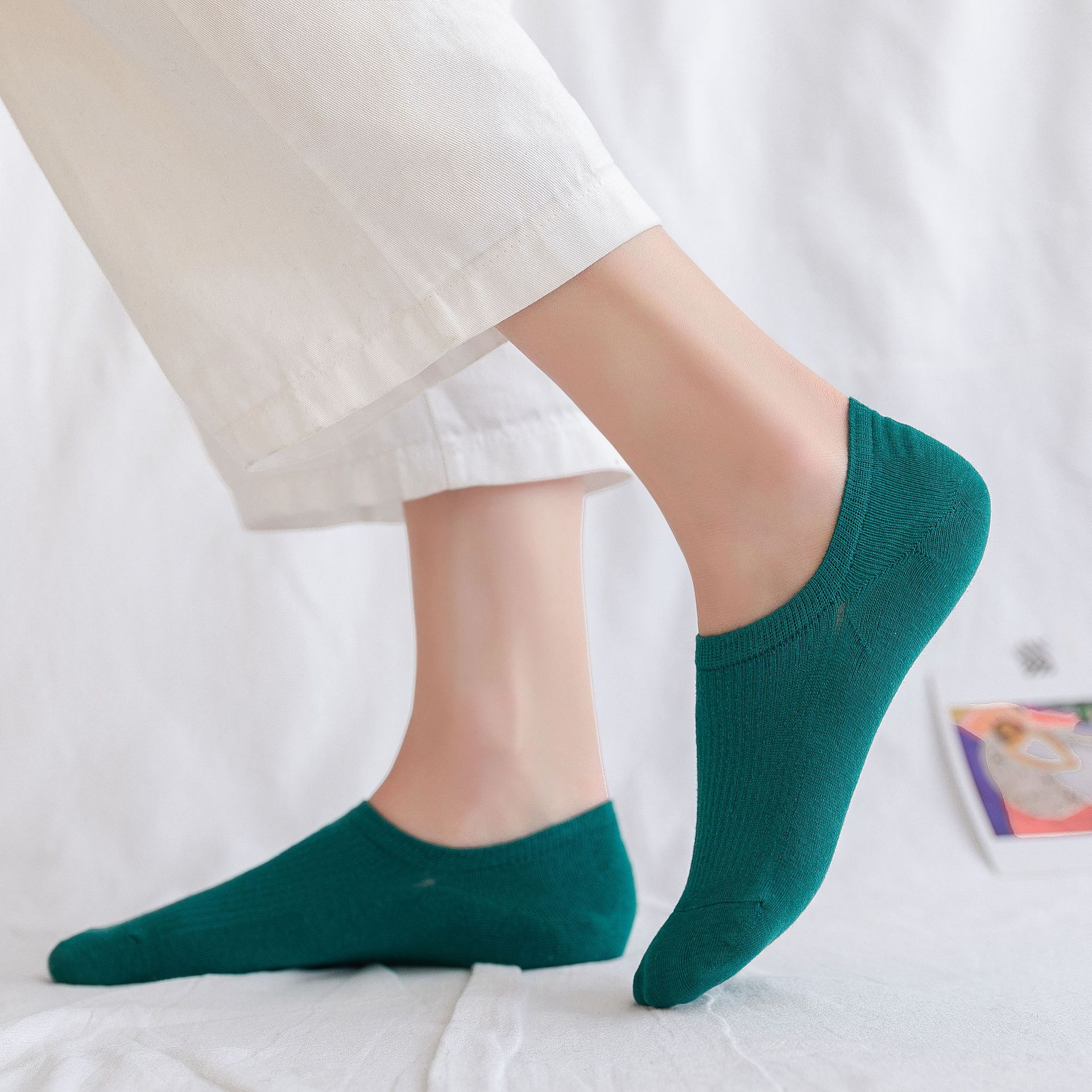 Женские Хлопковые Невзрачные Низкие Носки