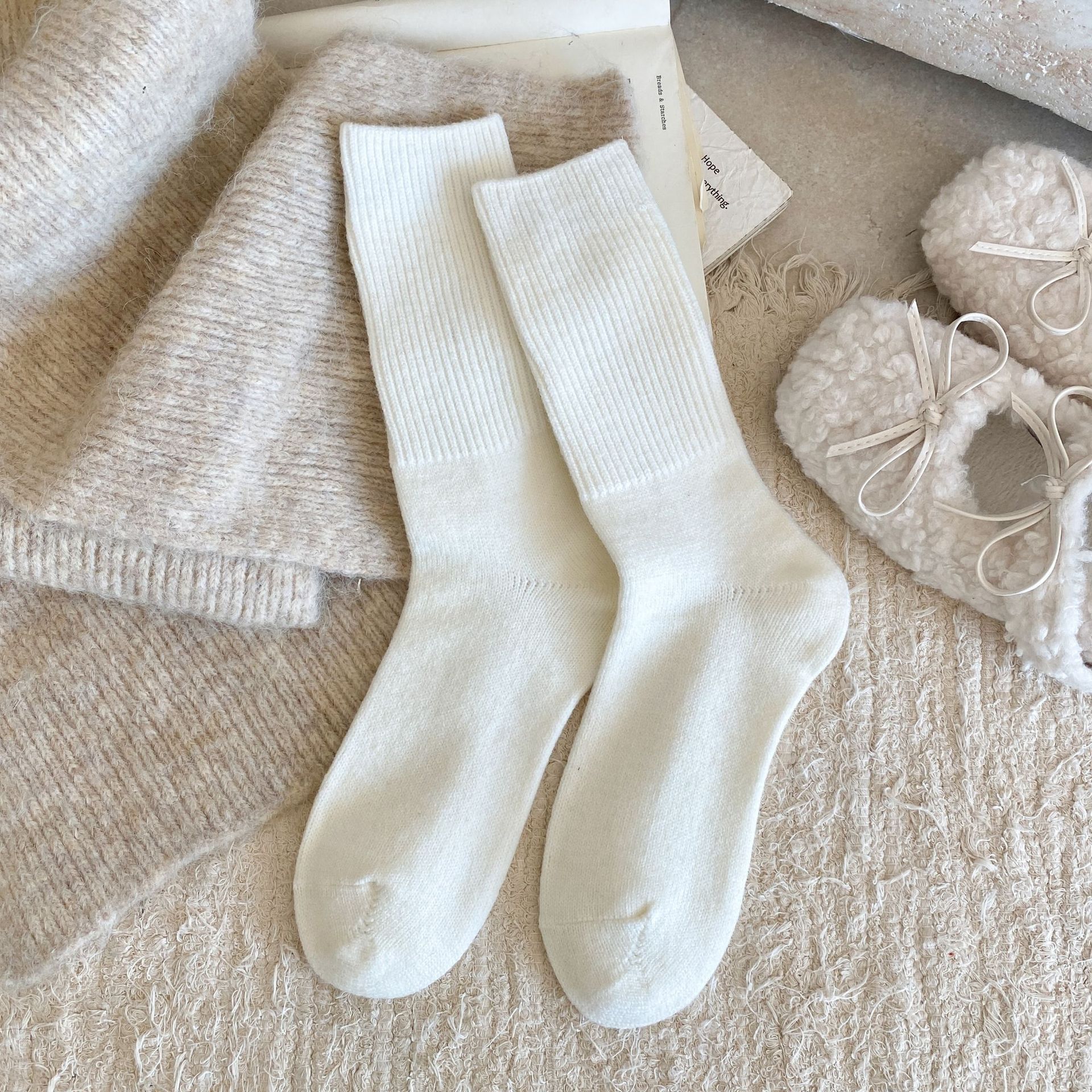 Vlněné pruhované ponožky