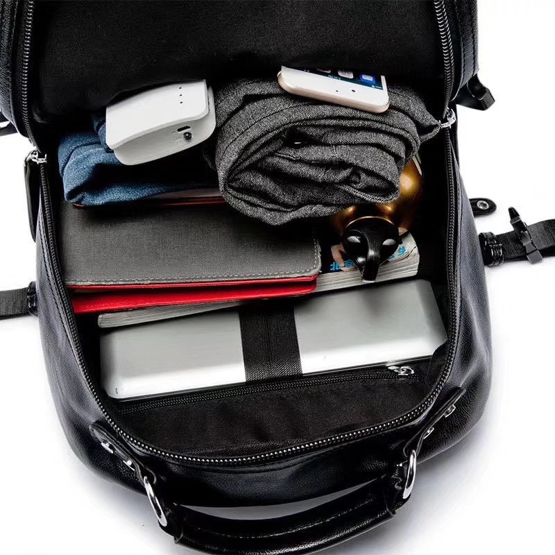 소프트 가죽 대용량 여행 백팩