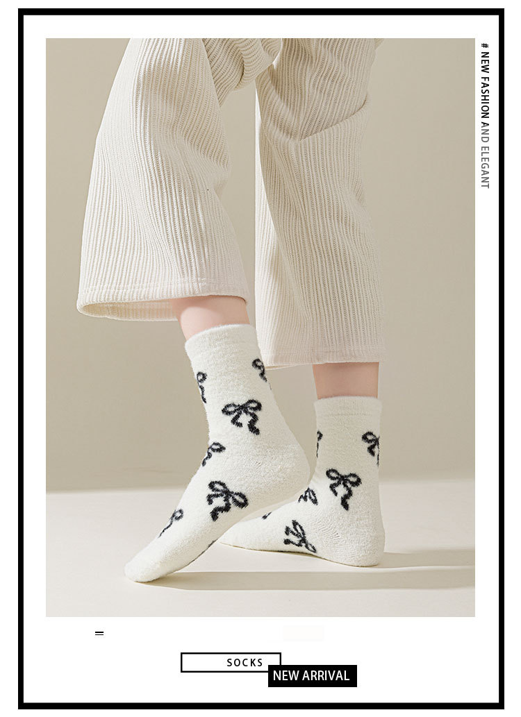 Meias Mid-Calf Forradas com Laço