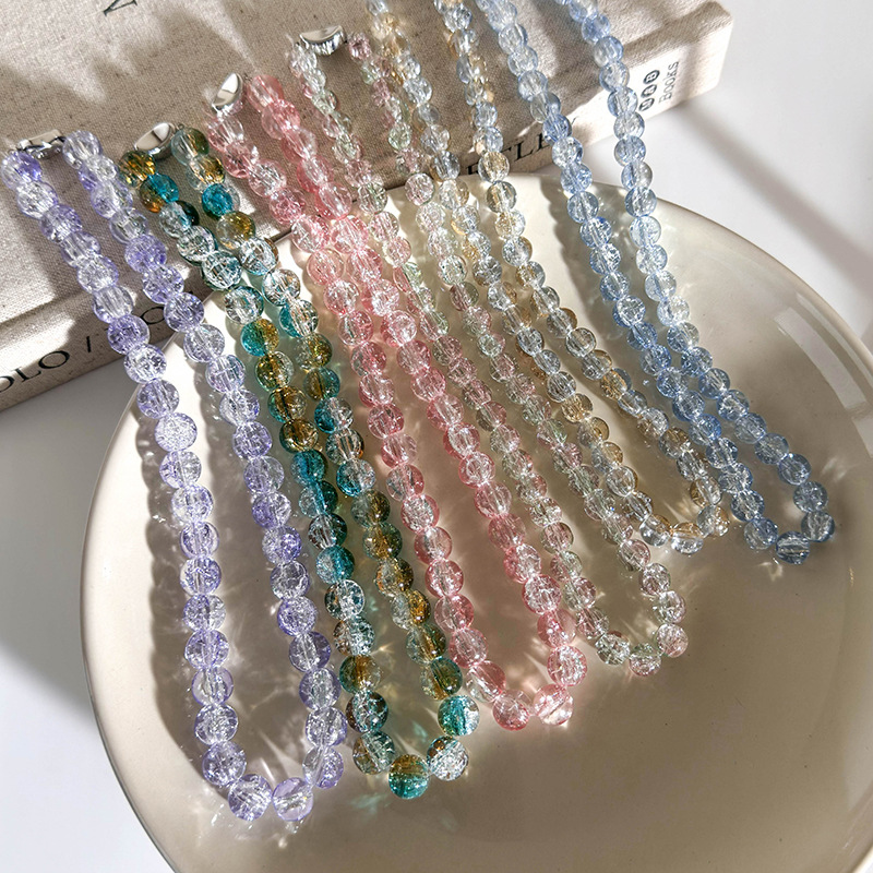 미니멀리스트 무지크리스탈 목걸이