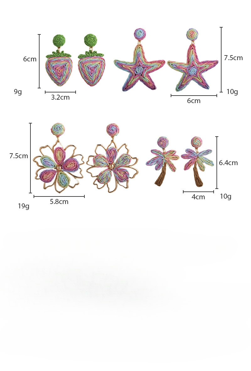 생동감 있는 스트로 스테이트먼트 귀걸이