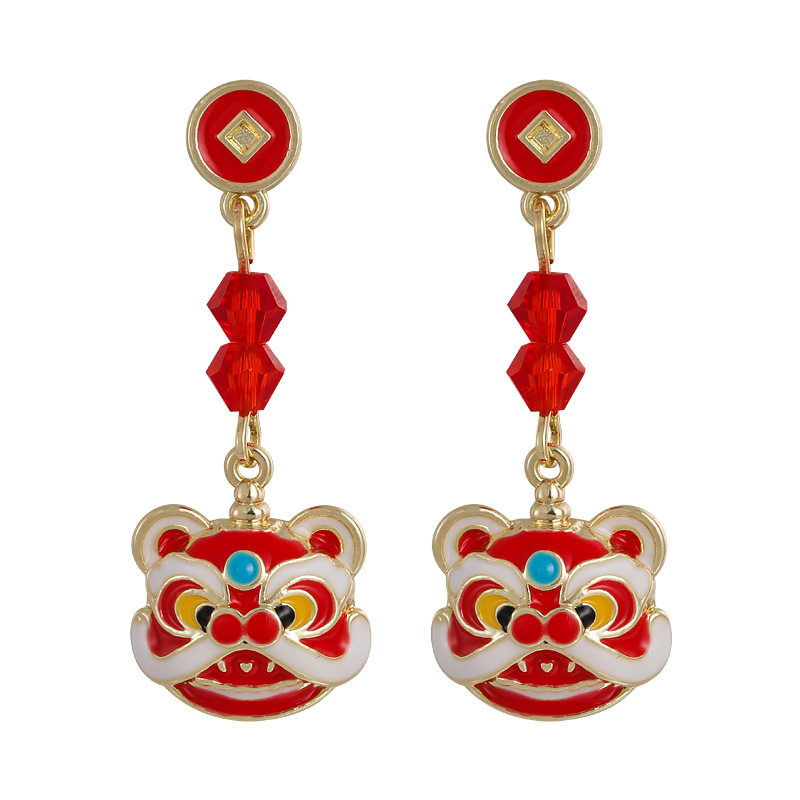 Lion Dance Pearl Earrings