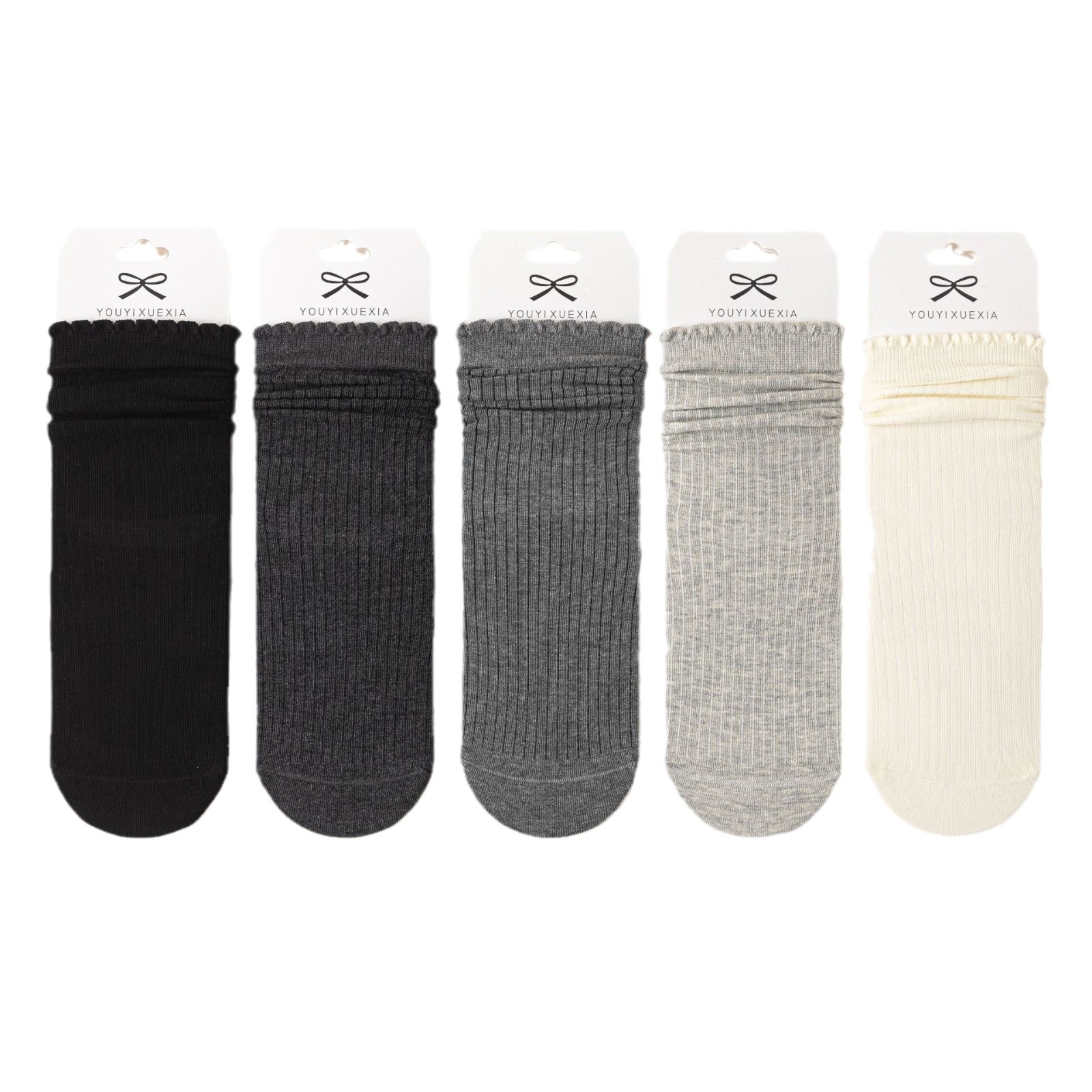 Meias Tombadas com Borda Folhos para Mulher