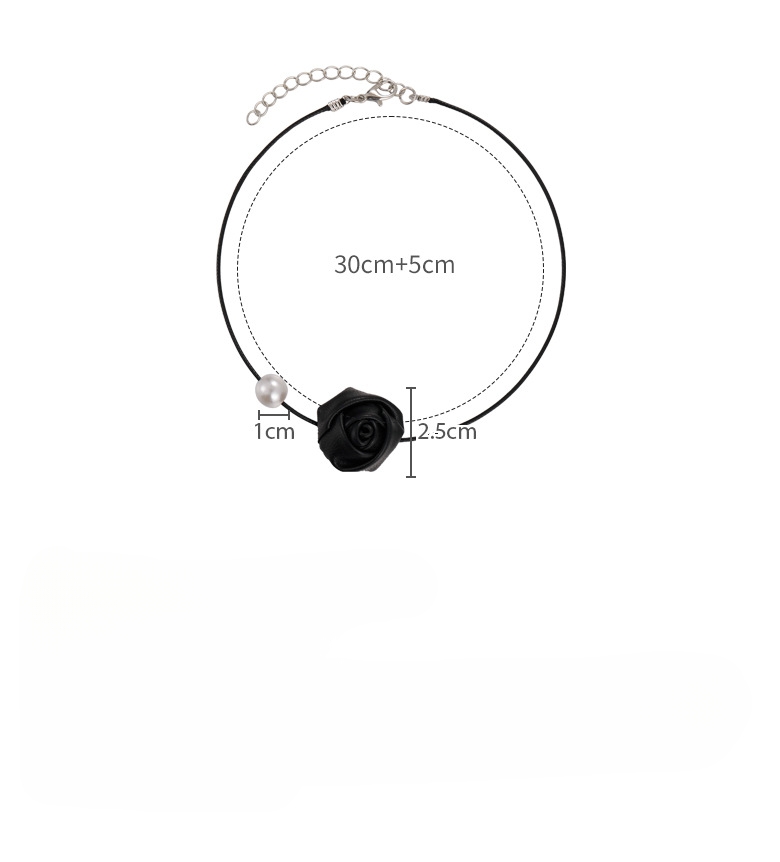 Шкіряний Намисто Чокер з Трояндою та Перлиною
