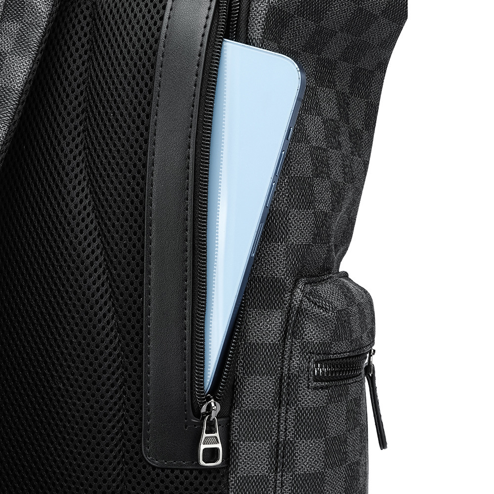 남성 비닐 PU 가죽 노트북 백팩