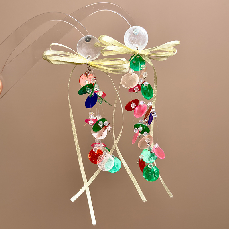 라운드 셸 보우 귀걸이