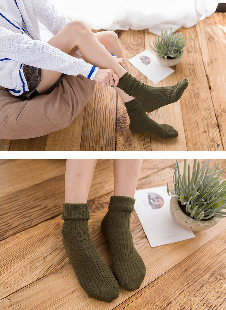 Meias Cáqui de Algodão para Mulheres