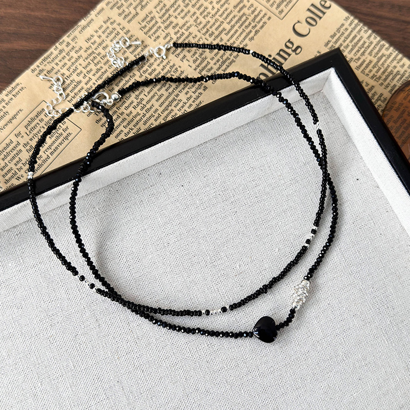 Zwart Hart Kralen Choker Ketting
