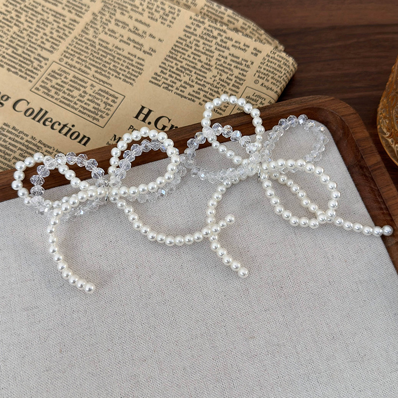 Kryształowe Perłowe Kokardki do Butów