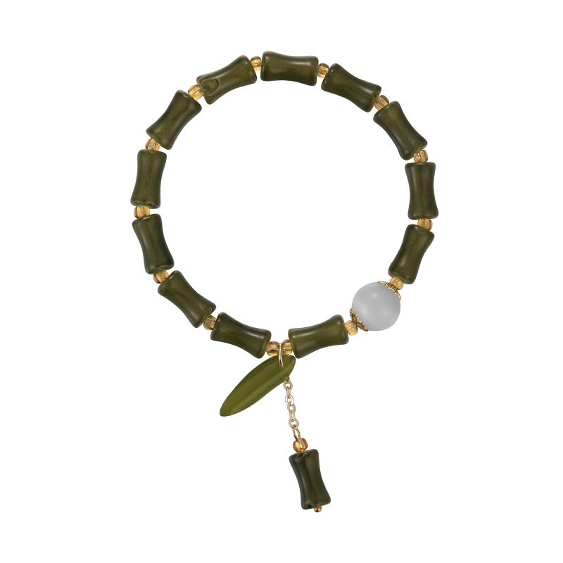 대나무 매듬 캣츠아이 비즈 팔찌