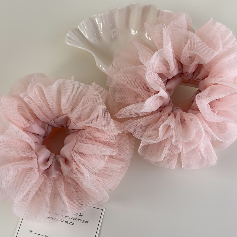 ピンク繊細レースプリンセスバレエスクランチー