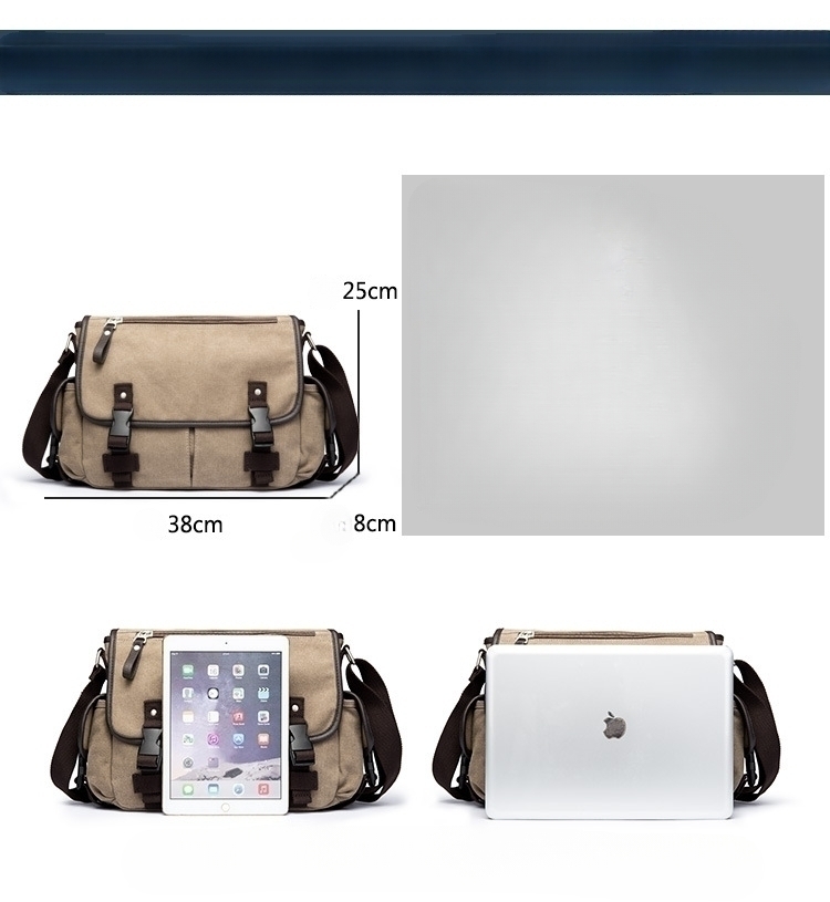 メンズキャンバスメッセンジャーバッグ