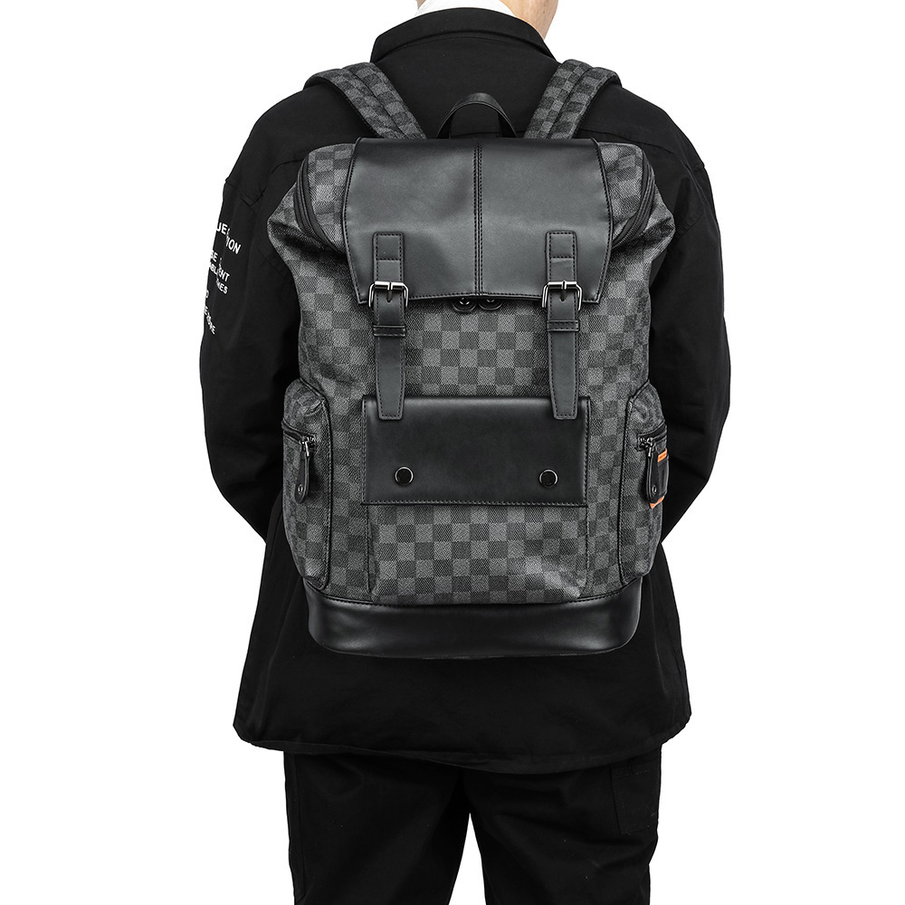 남성 체크 노트북 백팩