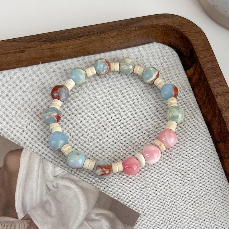 중국풍 핑크 구슬 팔찌