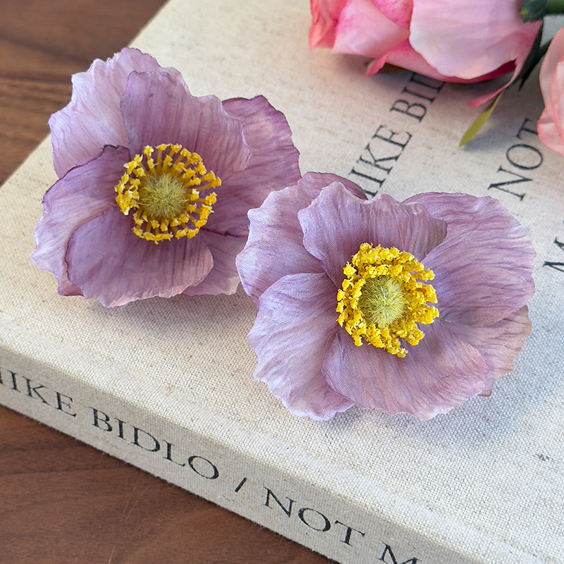 أقراط خشخاش زهور