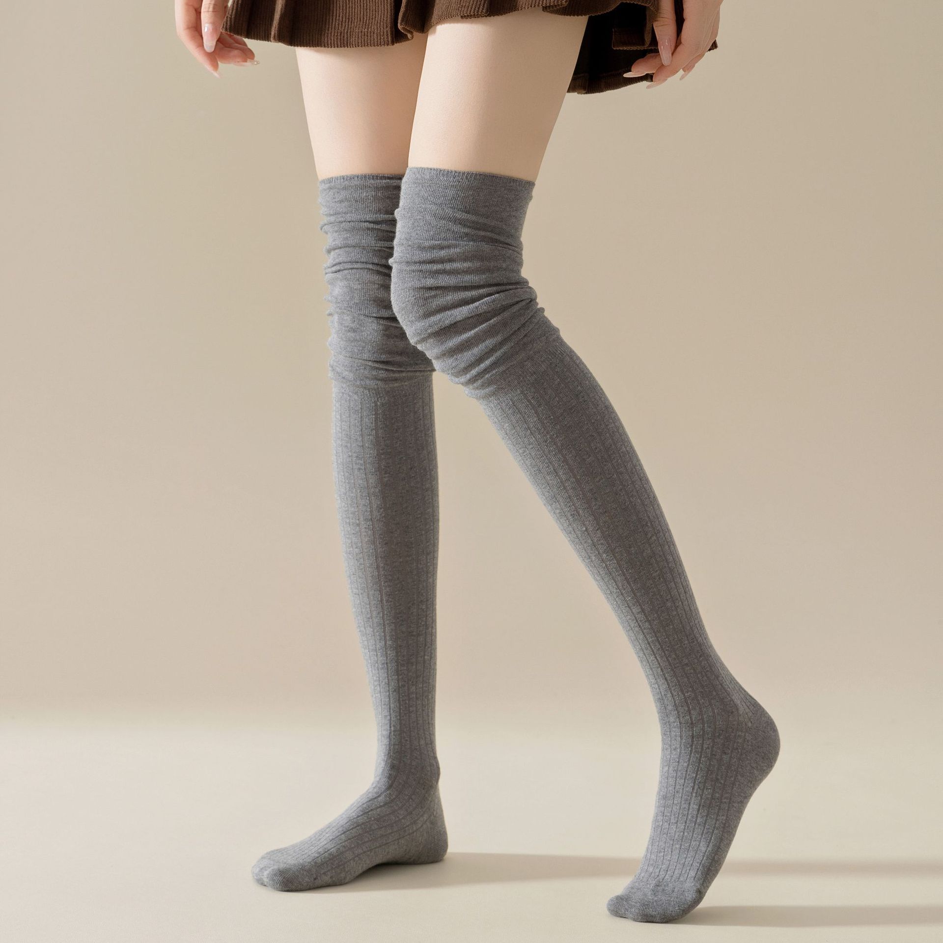 Meias Femininas Acima do Joelho Sem Costura