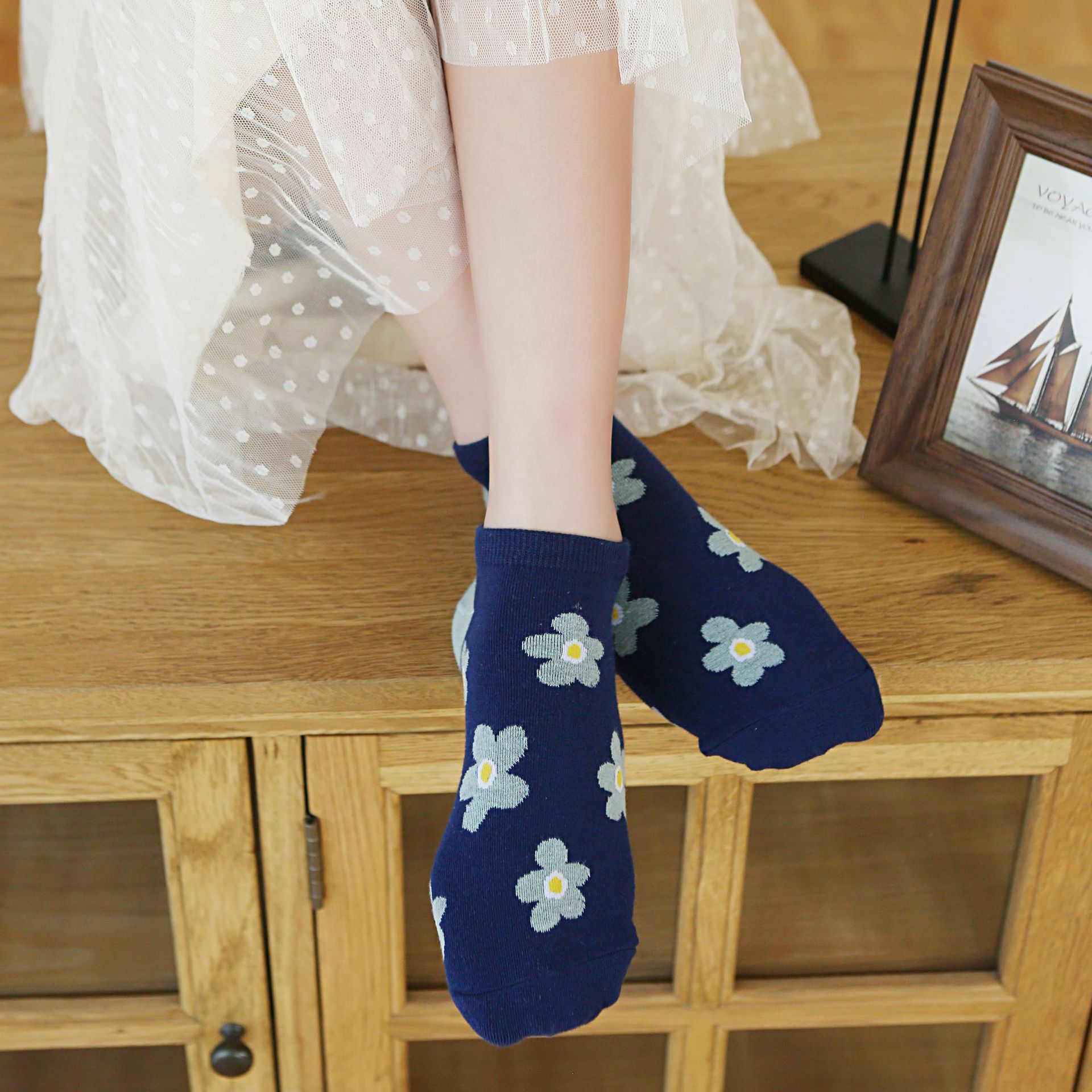 Dámské Bavlněné Kotníkové Ponožky