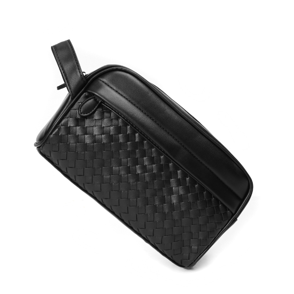 Erkek El Örgüsü PU Deri Clutch Çanta
