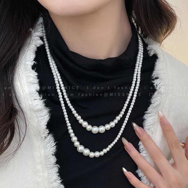 Dlouhý Náhrdelník s Gradientem Perel